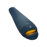 Mountain Equipment Helium 250 Sleeping Bag Outdoor Action Majolica Blue- Slanted Full Length