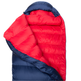 Mountain Equipment Helium 250 Women's Sleeping Bag Outdoor Action Medieval Blue- Gemini™ Zip Baffle