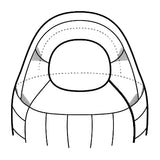 Mountain Equipment Helium 800 Sleeping Bag Majolica Blue- Anatomically Shaped Hood