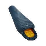 Mountain Equipment Helium Solo Sleeping Bag Outdoor Action Majolica Blue- slanted full length