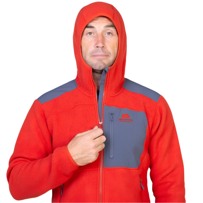 Mountain Equipment Highpile Hooded Men's Jacket Outdoor Action RedRock/Ombre- Centre Front Zip