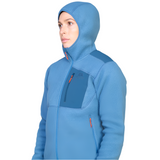 Mountain Equipment Highpile Hooded Women's Jacket Outdoor Action Stellar/Majolica Blue- Hood Up