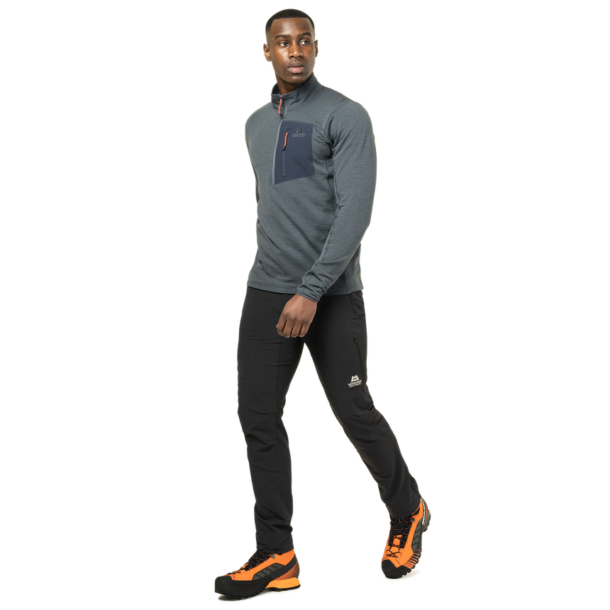 Mountain Equipment Ibex Mountain Men's Pant Outdoor Action Black- Front Fit on Model