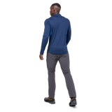 Mountain Equipment Ignis Long Sleeve Men's Zip Tee Outdoor Action Admiral/Atlantic- Back Fit