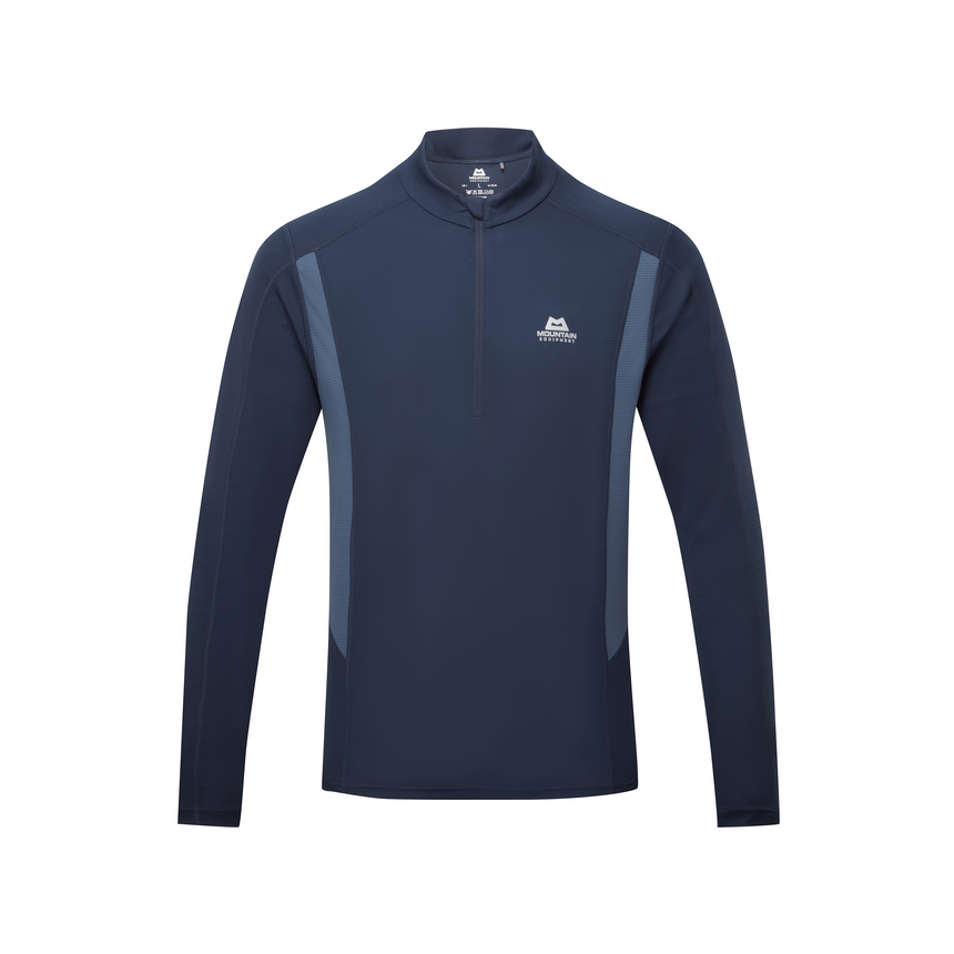 Mountain Equipment Ignis Long Sleeve Men's Zip Tee Outdoor Action Cosmos/Dusk- Front