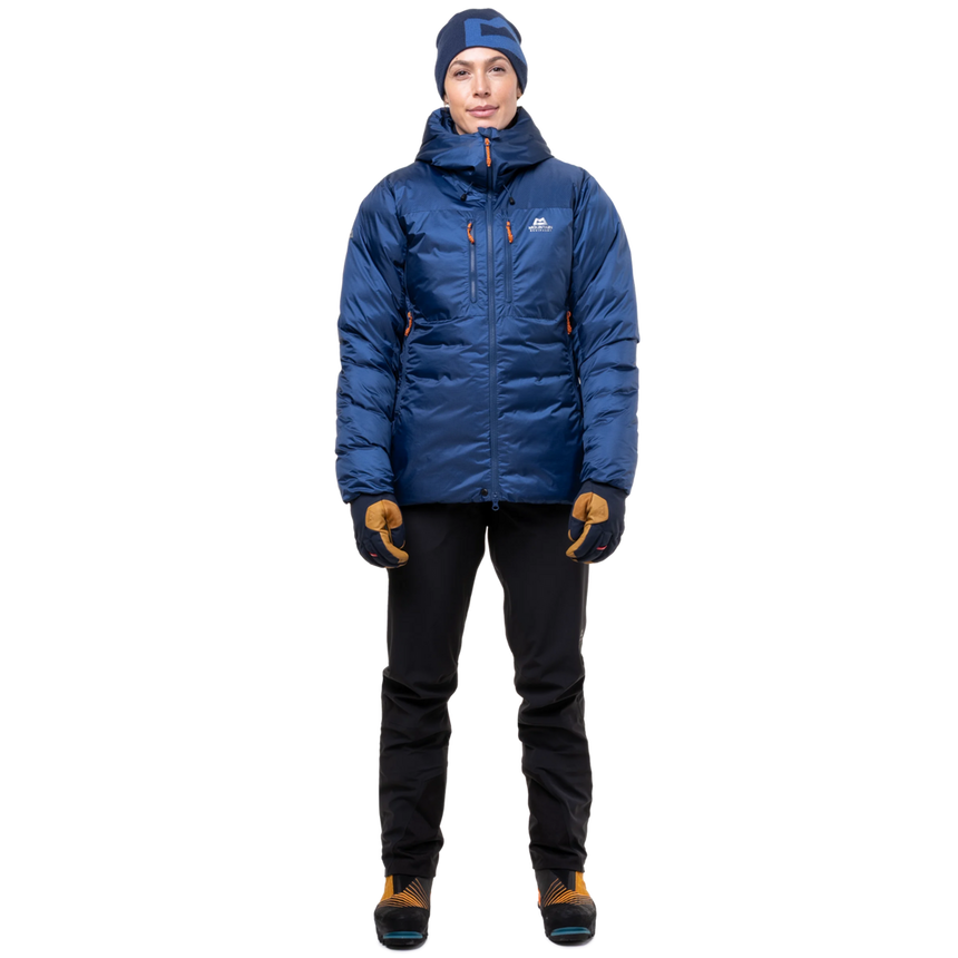 Mountain Equipment Kryos Women's Jacket Outdoor Action Admiral Blue- Front Fit on Model