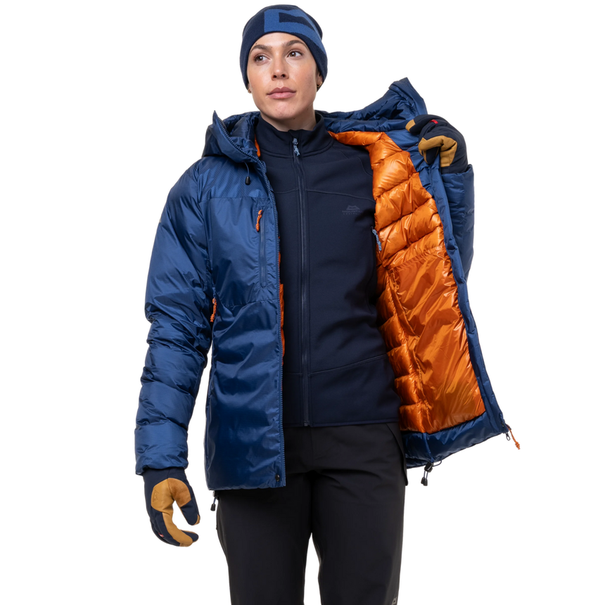 Mountain Equipment Kryos Women's Jacket Outdoor Action Admiral Blue- Large Inner Drop Pockets