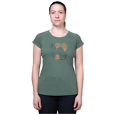 Mountain Equipment Leaf Women's Tee Outdoor Action Sage- Front fit