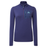 Mountain Equipment Lumiko Women's Zip T Outdoor Action Amethyst/Medieval- Front