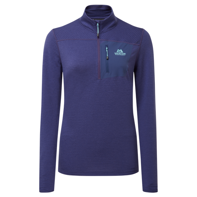 Mountain Equipment Lumiko Women's Zip T Outdoor Action Amethyst/Medieval- Front