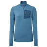 Mountain Equipment Lumiko Women's Zip T Outdoor Action Stellar/Majolica- Front