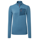 Mountain Equipment Lumiko Women's Zip T Outdoor Action Stellar/Majolica- Front