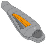 Mountain Equipment Lunar II Sleeping Bag (-2°C/28°F) Outdoor Action Denim Blue- Cut Away