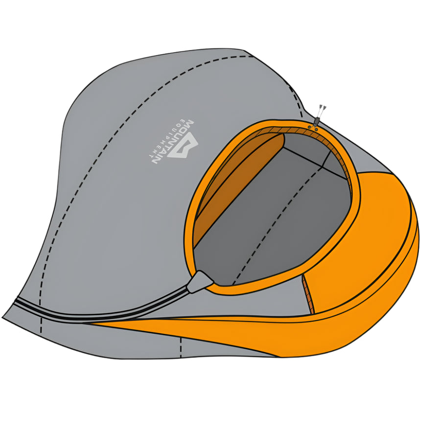 Mountain Equipment Lunar II Sleeping Bag (-2°C/28°F) Outdoor Action Denim Blue- Hood