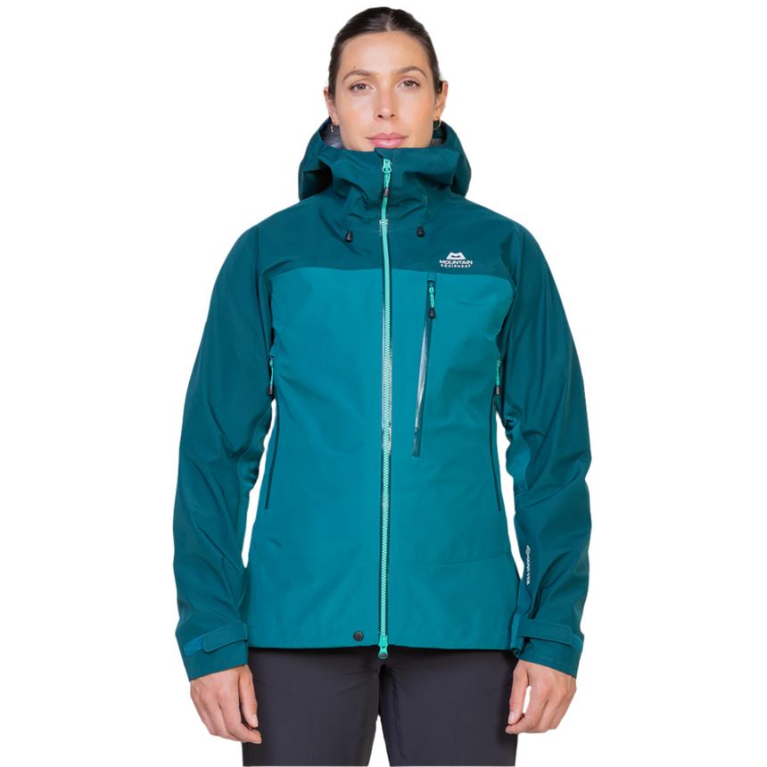 Mountain Equipment Makalu GORE-TEX Women's Jacket Outdoor Action Spruce/Deep Teal- Front Fit
