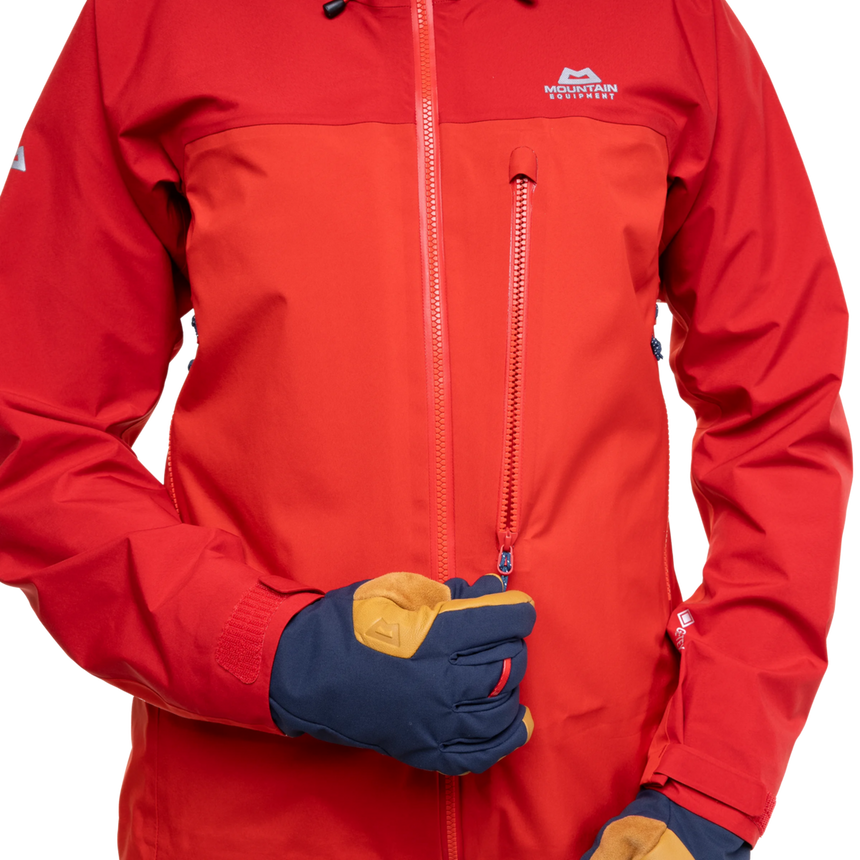 Mountain Equipment Manaslu Women's Jacket Outdoor Action Chili/Crimson- 1 Outer Chest Pocket