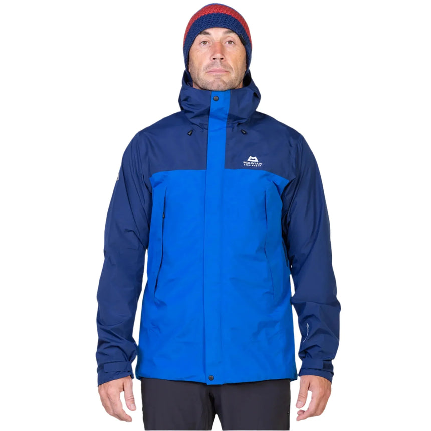Mountain Equipment Nanda Devi GORE-TEX Men's Jacket Outdoor Action Lapis Blue/Medieval- Front Fit