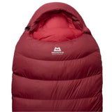 Mountain Equipment Olympus 450 Women's Sleeping Bag Outdoor Action Rhubarb- Hood