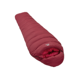 Mountain Equipment Olympus 450 Women's Sleeping Bag Outdoor Action Rhubarb- Slanted Full Length