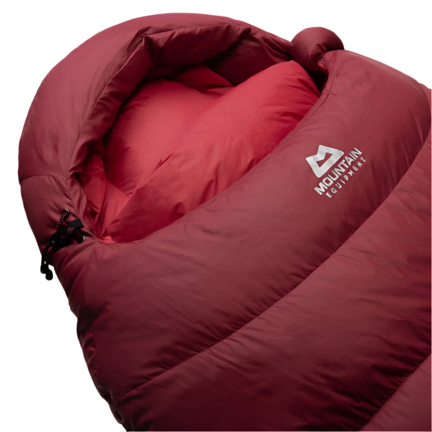 Mountain Equipment Olympus 450 Women's Sleeping Bag Outdoor Action Rhubarb - Hood
