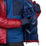 Mountain Equipment Oreus Hooded Men's Jacket Outdoor Action Merlot/Admiral Blue- Inner drop pocket