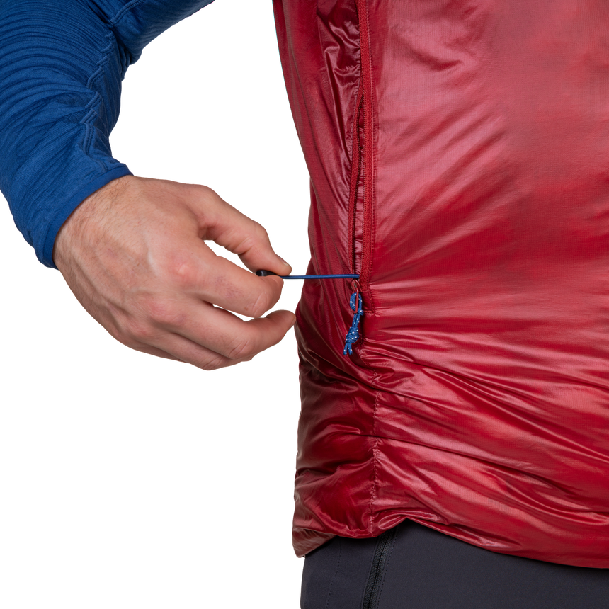 Mountain Equipment Oreus Men's Vest Outdoor Action Merlot/Admiral Blue-  Karabiner carry loops