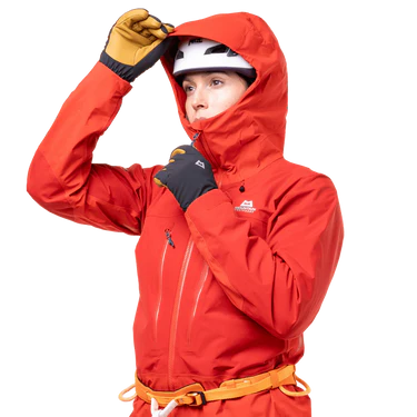 Mountain Equipment Orion Women's Jacket Outdoor Action Chili/Crimson- Hood