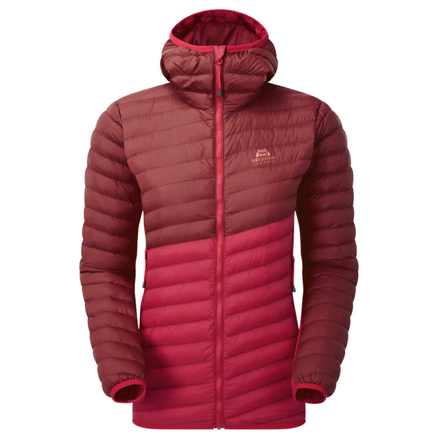 Mountain Equipment Particle Hooded Women's Jacket Outdoor Action Capsicum/TibetanRed- Front