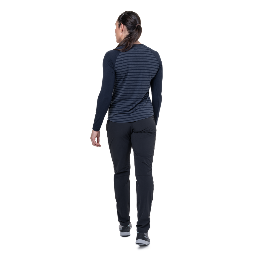 Mountain Equipment Redline LS Women's Tee Outdoor Action Cosmos Stripe/Cosmos- Back Fit