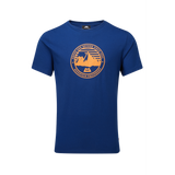 Mountain Equipment Roundel Men's Tee Outdoor Action Admiral Blue- Front