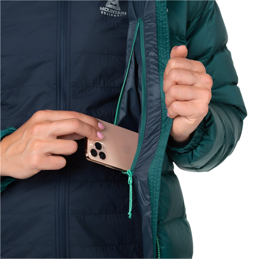 Mountain Equipment Senja Women's Jacket Outdoor Action Deep Teal- Inner Pocket