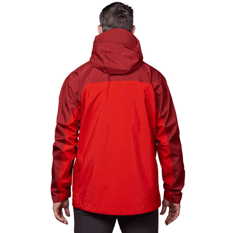 Mountain Equipment Shigri GORE-TEX Men’s Jacket Outdoor Action Chili Red/Merlot - Back Fit on Model