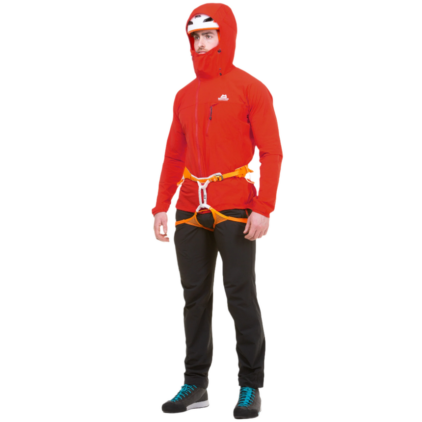 Mountain Equipment Squall Hooded Men's Jacket Outdoor Action Chili Red- Full Length