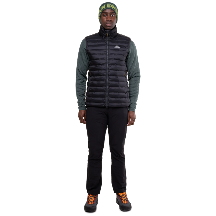 Mountain Equipment Superflux Men's Vest Outdoor Action Obsidian - Front Fit on Model