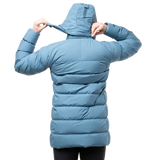 Mountain Equipment Tromso Women's Parka Outdoor Action Stellar Blue- Zip-off Mountain Insulated Hood