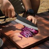Nextool Camp Chef Santoku Knife - 169mm Blade with PVD Titanium Coating and Hammered Texture