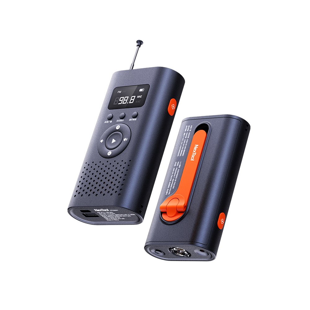 Nextool Leiyin Emergency Hand Crank Radio - 6-in-1 with FM/AM, 200 Lumens Flashlight, 4500mAh Power Bank, 227g