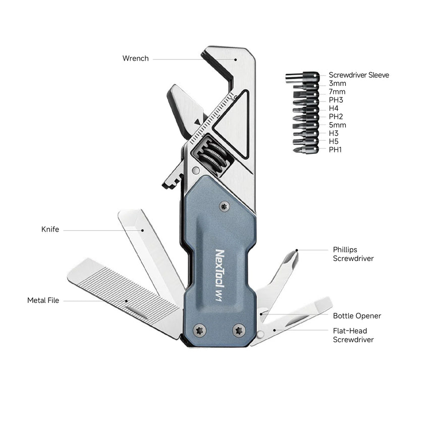 Nextool Light Wrench W1 Specifications - Completenull6-in-1 Multitool with All Features and Tools