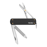 Nextool Mini Pocket Knife Black Open - 39mm 420J2 Blade with Scissors and Nail File