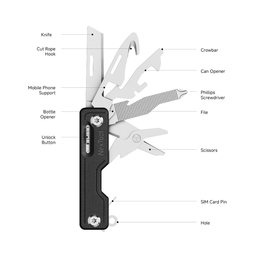Nextool Multi Functional Knife Specifications - Complete 12-in-1 EDC with All Features and Tools