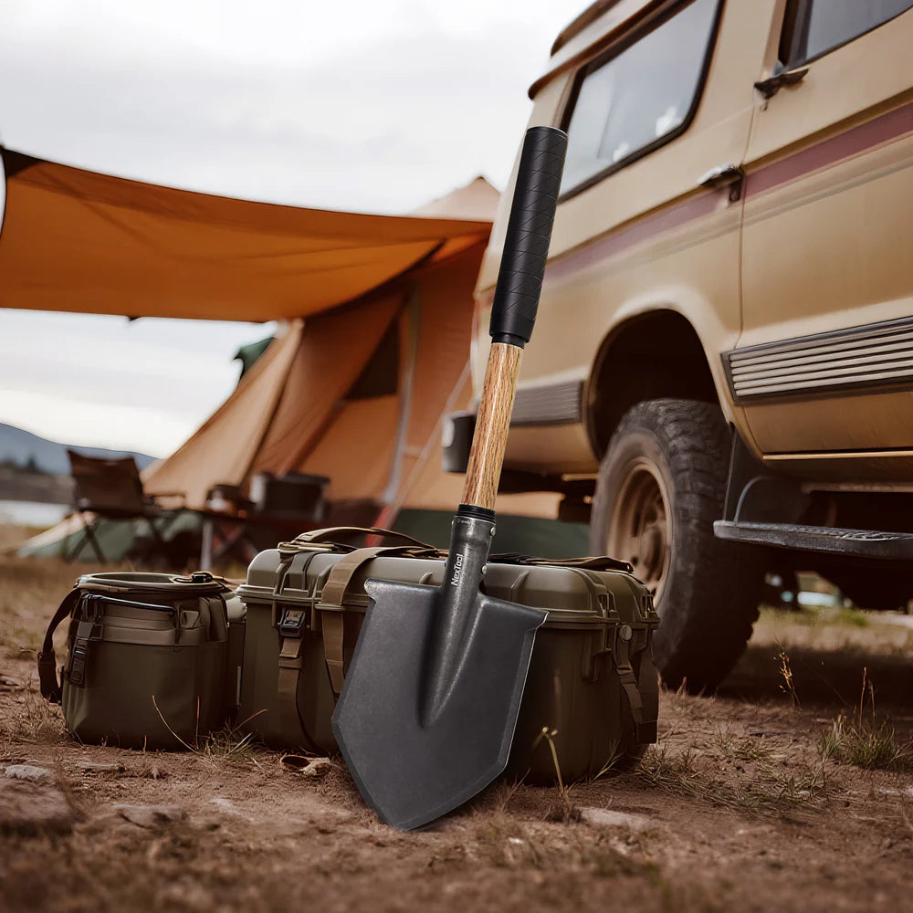 Nextool Retractable Shovel Outdoor View - Perfect for Camping, Overlanding and Emergency Use