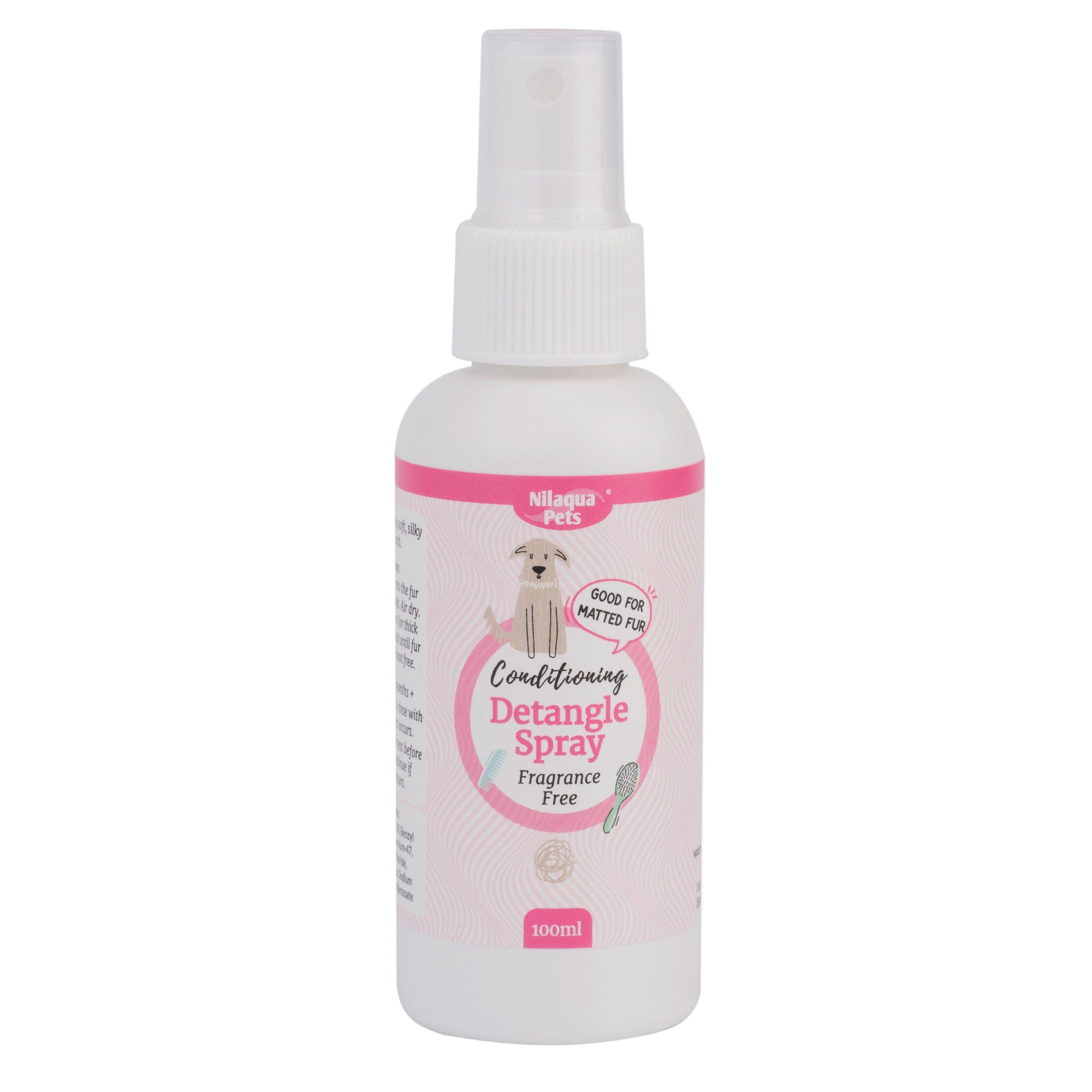Nilaqua Pets Gentle, Leave in Detangle Spray 100ml Outdoor Action- front packaging