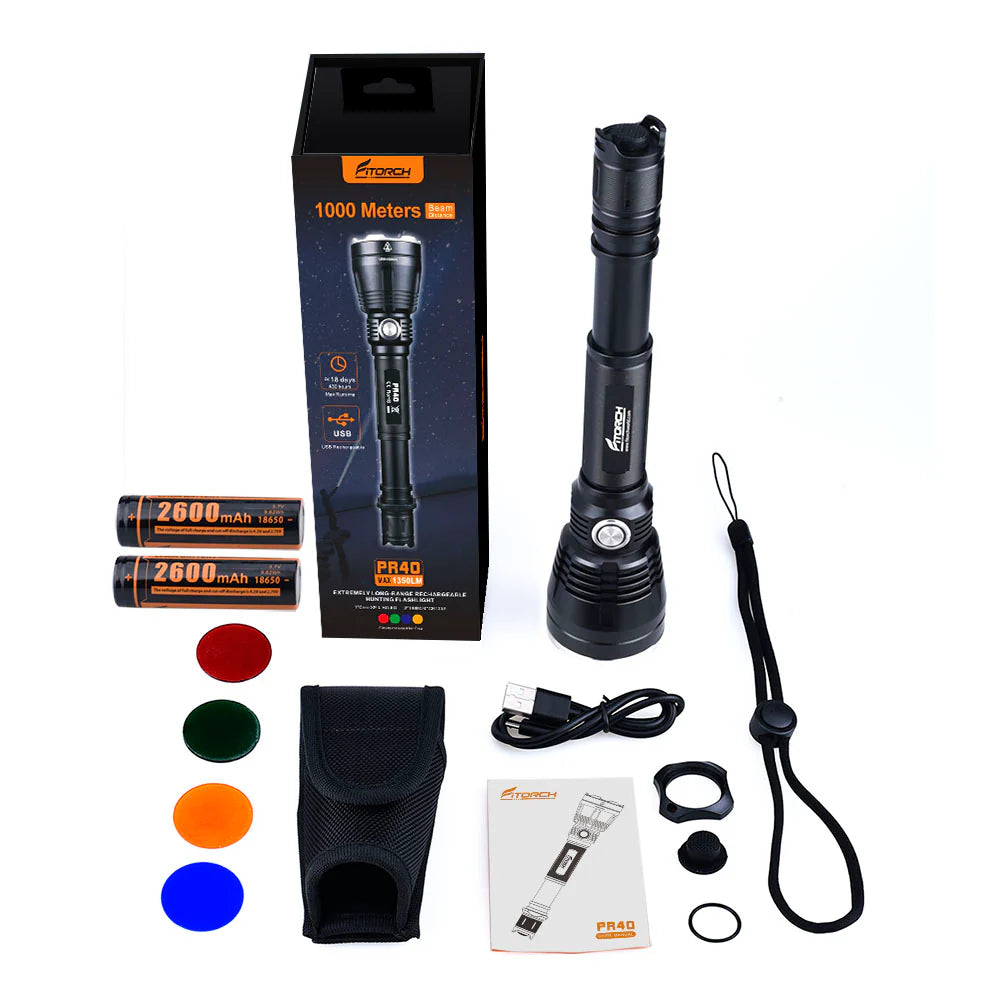 Fitorch P40R 1350 Lumen Rechargeable Long-Range Torch