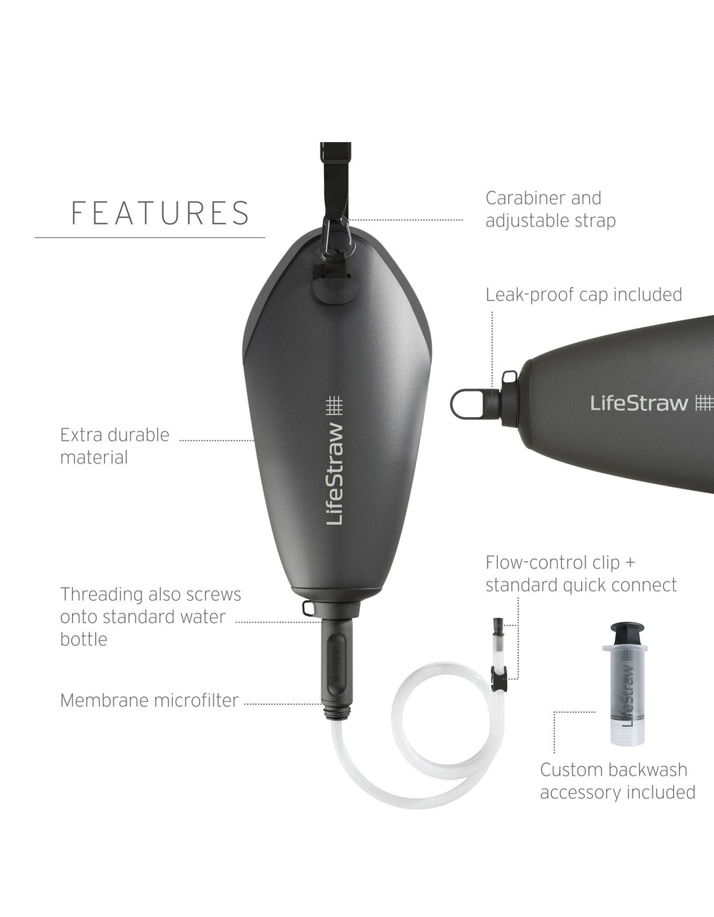 Lifestraw Peak Series Gravity Filter System - 3L Outdoor Action- Features
