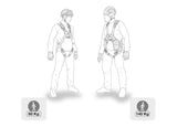 Petzl Absorbica®-Y 80 Double Lanyard - Diagram of Models with Different Weights