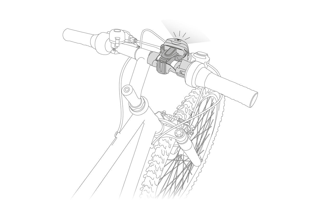 Petzl Bike Adapt - Attached to Bike Handlebar Diagram