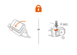 Petzl Bindi® Rechargeable Headlamp - Lock or Hold Down Button Diagram