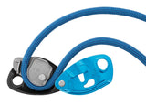 Petzl Grigri® Belay Device Blue - Open with Rope Attachment