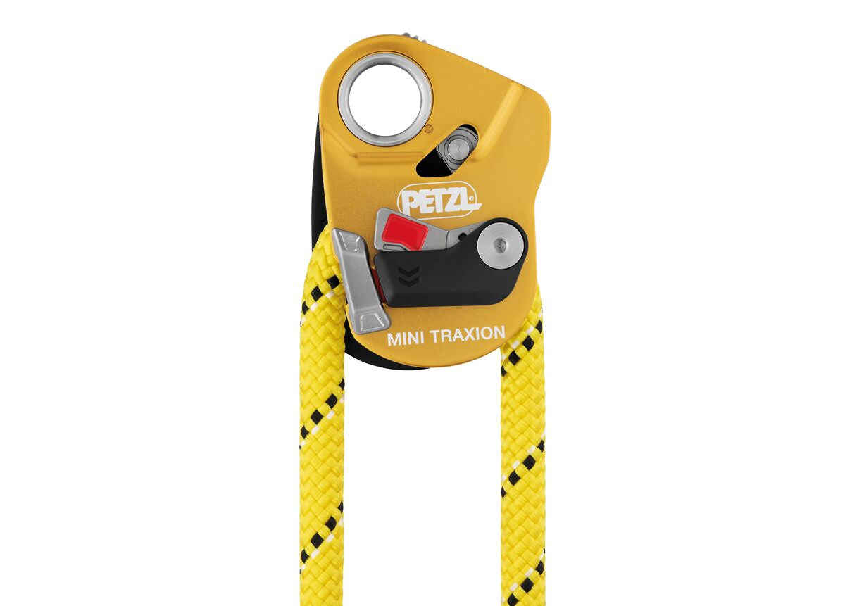 Petzl Mini Traxion Pulley - Rope Attached to Device