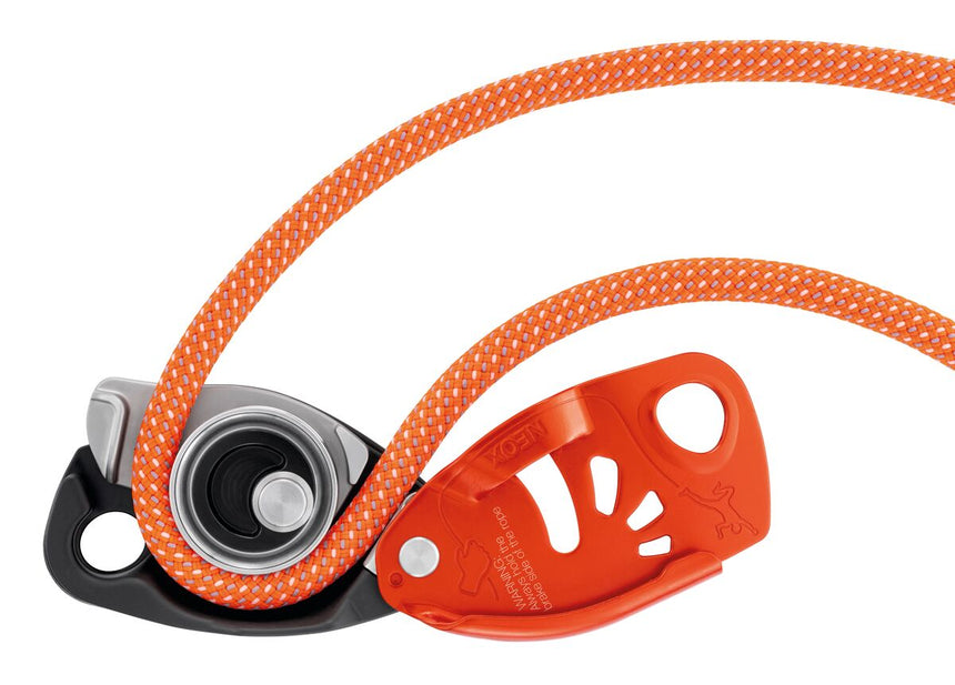 Petzl Neox Belay Device Orange - Rope Attachment